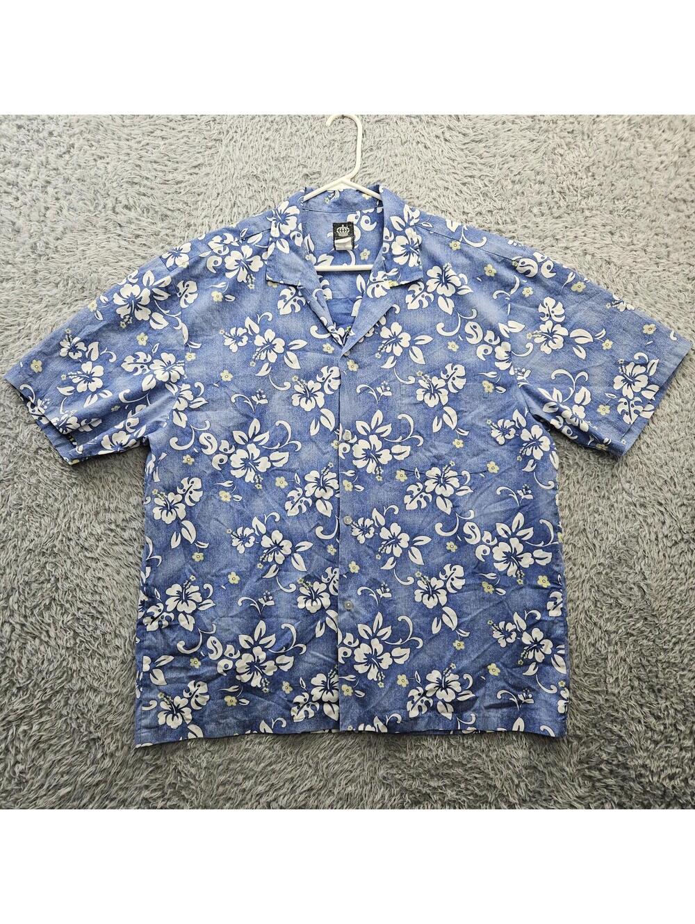 Vintage Hawaiian Shirt 80's Moana Shirt Co XL Floral Hibiscus Made in Hawaii